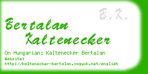 bertalan kaltenecker business card